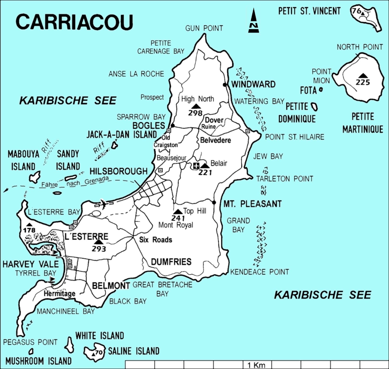 Map of Carriacou.
